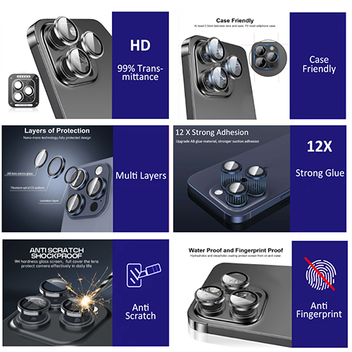 iPhone 17 Pro Camera Lens Glass Film With Locator